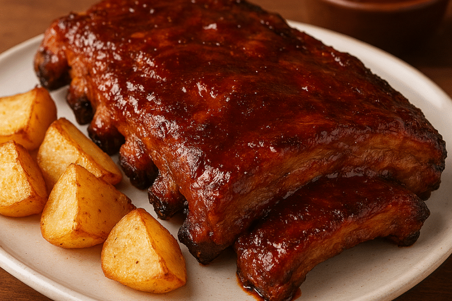 Costelinha Assada no Forno com Barbecue Caseiro